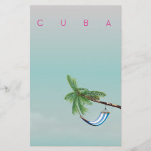 Cuba Hangmat Vintage vakantieprint. Briefpapier
