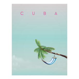Cuba Hangmat Vintage vakantieprint. Foto Afdruk