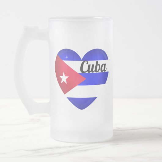 Cuba Hart Vlag Matglas Bierpul (Links)