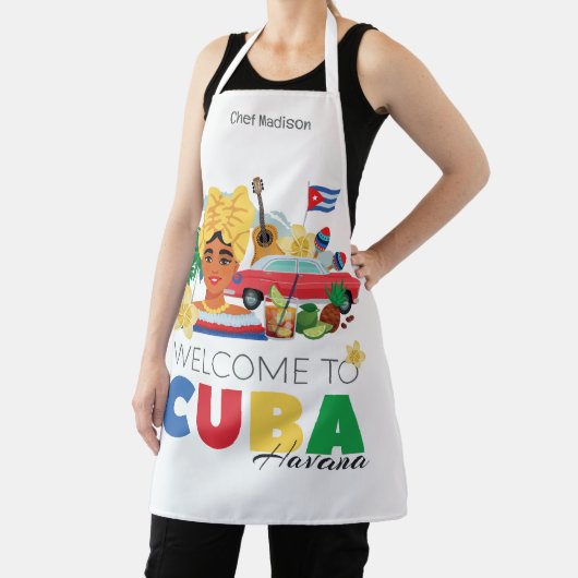 Cuba Havana Aangepaste Naam Schort (Insitu)