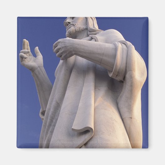 Cuba, Havana, Beeldhouwwerk van Jezus. Magneet (Voorkant)