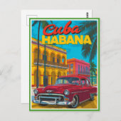 Cuba Havana Classic Car Briefkaart (Voorkant / Achterkant)