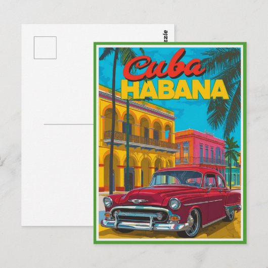 Cuba Havana Classic Car Briefkaart (Voorkant / Achterkant)