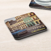 Cuba Havana Classic Car Cityscape Bier Onderzetter (Linkerzijde)