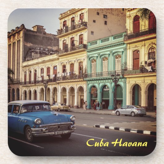 Cuba Havana Classic Car Cityscape Bier Onderzetter (Voorkant)
