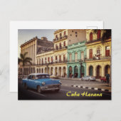 Cuba Havana Classic Car Cityscape Feestdagenkaart (Voorkant / Achterkant)