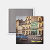 Cuba Havana  Classic Car Cityscape Magneet (Voorkant / Achterkant)