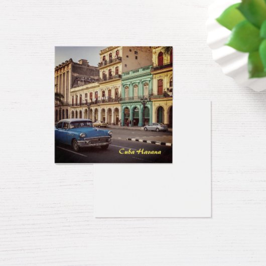 Cuba Havana  Classic Car Cityscape Vierkante Visitekaartjes (Bureau)