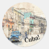 Cuba! Havana Cuba Ronde Sticker (Voorkant)