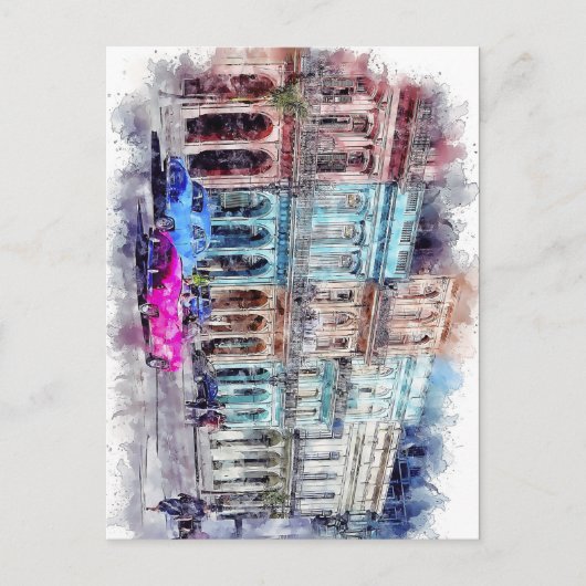 Cuba Havana Cuban Old Car Caribbean Beach Briefkaart (Voorkant)