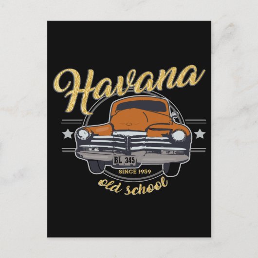 Cuba Havana Cuban Old Car Caribbean Beach Briefkaart (Voorkant)