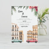  Cuba Havana huwelijksuitnodiging Kaart (Staand voorkant)