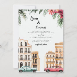  Cuba Havana huwelijksuitnodiging Kaart