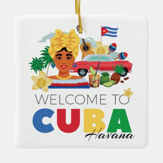Cuba Havana Keramisch Ornament (Voorkant)
