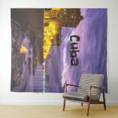 Cuba Havana Kustlijn Stadslichten 's Nachts Wandkleed (In Situ (horizontaal))