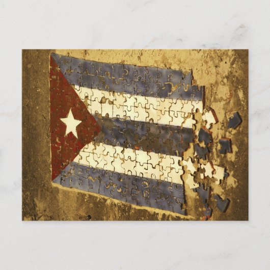 CUBA, Havana. Mozaïekpuzzel van de cubaanse vlag i Briefkaart (Voorkant)