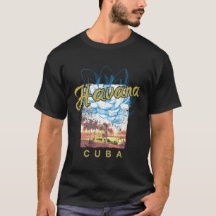Cuba Havana Retro Sunset Cubaanse Vintage T-shirt