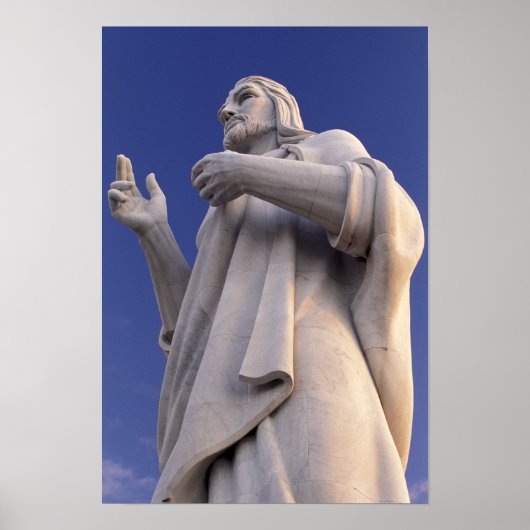 Cuba, Havana, Sculpture of Jesus. Poster (Voorkant)