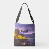 Cuba Havana Shoreline Citylights bij nacht Crossbody Tas (Voorkant)