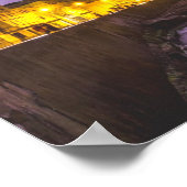 Cuba Havana Shoreline Citylights bij nacht Poster (Hoek)