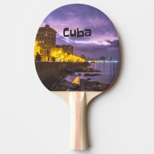 Cuba Havana Shoreline Citylights bij nacht Tafeltennisbatje