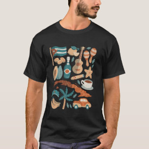 Cuba Havana sigaar rum Caribische rumba koloniaal T-shirt