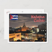Cuba - Havana van Nacht - Briefkaart (Voorkant / Achterkant)