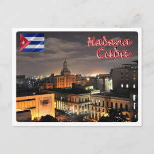 Cuba - Havana van Nacht - Briefkaart