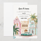 Cuba Havana Vintage bruiloft uitnodiging (Voorkant / Achterkant)