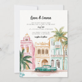Cuba Havana Vintage bruiloft uitnodiging