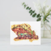 Cuba Havana, Waterverf Sketch Art  stijl Briefkaart (Staand voorkant)