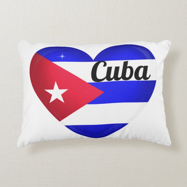 Cuba Heart Flag Accent Kussen (Voorkant)