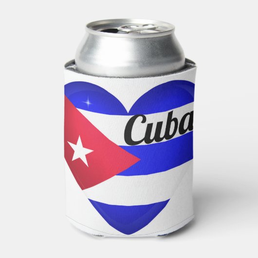 Cuba Heart Flag Blikjeskoeler (Blikje Voorkant)