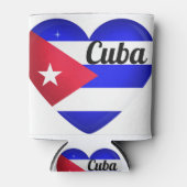 Cuba Heart Flag Blikjeskoeler (Voorkant)