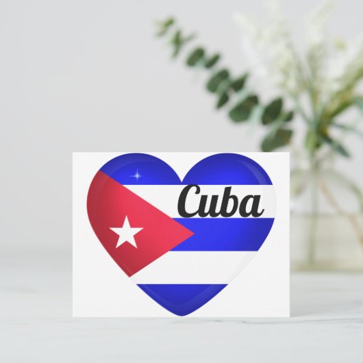 Cuba Heart Flag Briefkaart (Staand voorkant)