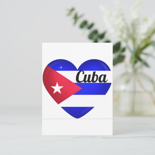 Cuba Heart Flag Briefkaart (Staand voorkant)
