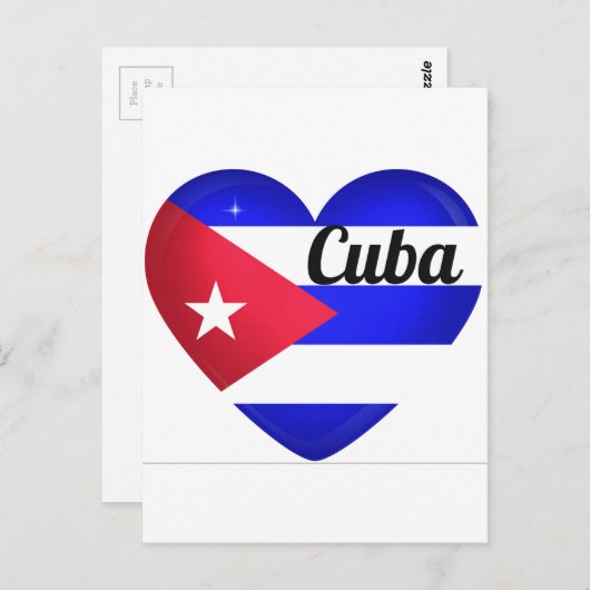 Cuba Heart Flag Briefkaart (Voorkant / Achterkant)