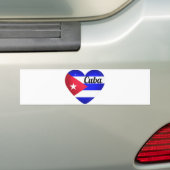 Cuba Heart Flag Bumpersticker (Op auto)