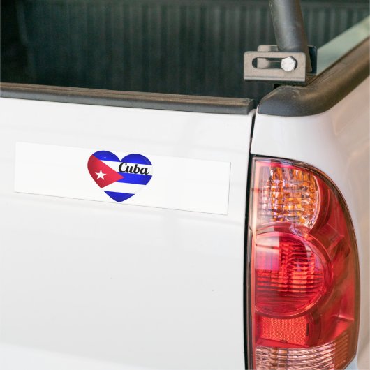Cuba Heart Flag Bumpersticker (Op Truck)