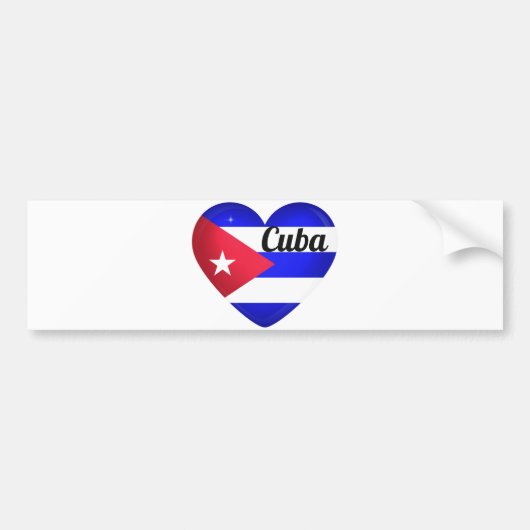 Cuba Heart Flag Bumpersticker (Voorkant)