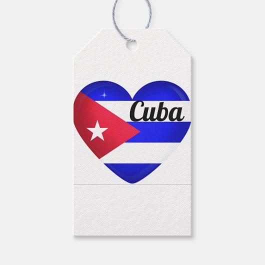 Cuba Heart Flag Cadeaulabel (Voorkant)