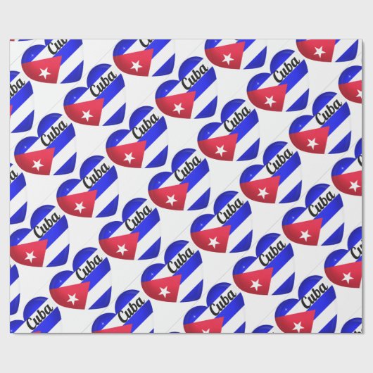 Cuba Heart Flag Cadeaupapier (Vlak)