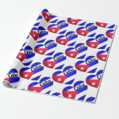 Cuba Heart Flag Cadeaupapier (Uitgerold)