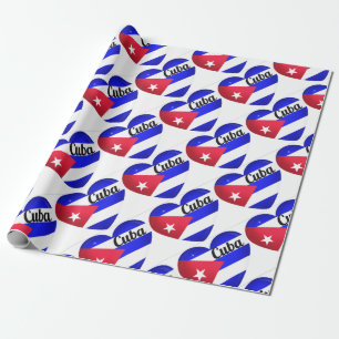 Cuba Heart Flag Cadeaupapier
