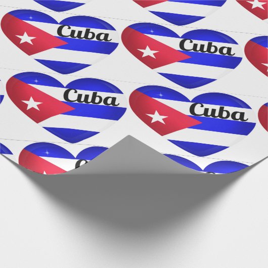 Cuba Heart Flag Cadeaupapier (Hoek)