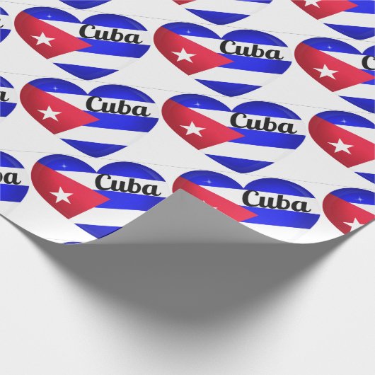 Cuba Heart Flag Cadeaupapier (Hoek)