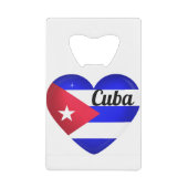 Cuba Heart Flag Creditkaart Flessenopener (Voorkant)