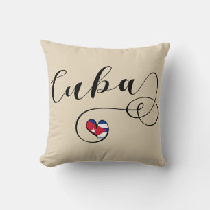 Cuba Heart Flag, Cuban Heart Design Kussen