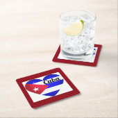 Cuba Heart Flag Kartonnen Onderzetters (Insitu)
