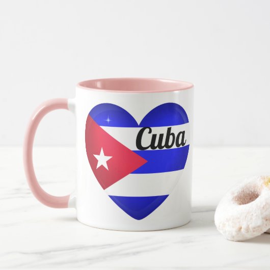 Cuba Heart Flag Mok (Met donut)